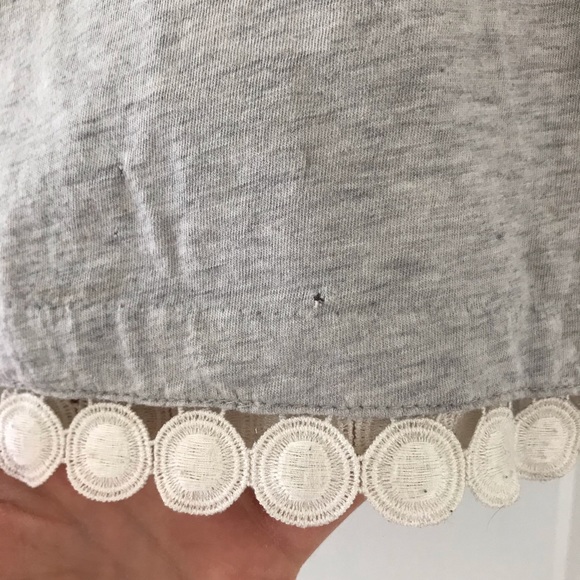 J. Crew Grey Tee Embroidered Eyelet Circle Sleeves - Picture 4 of 5